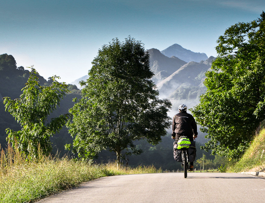 Biker riding Cycling Spain tour of Picos de Europa